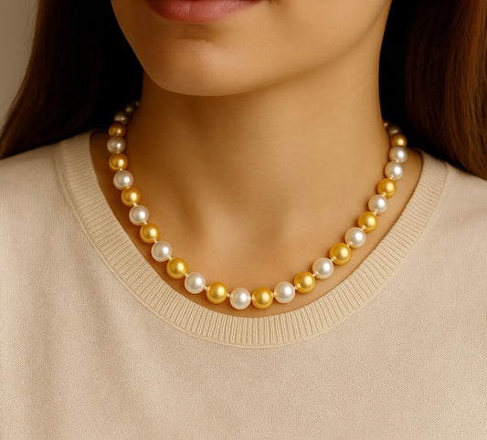 South Sea Golden Pearl Necklace 7.5-8.5mm